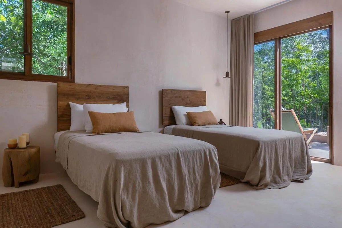 Boho 3Br Villa Organic Design Gated & Rooftop Tulum