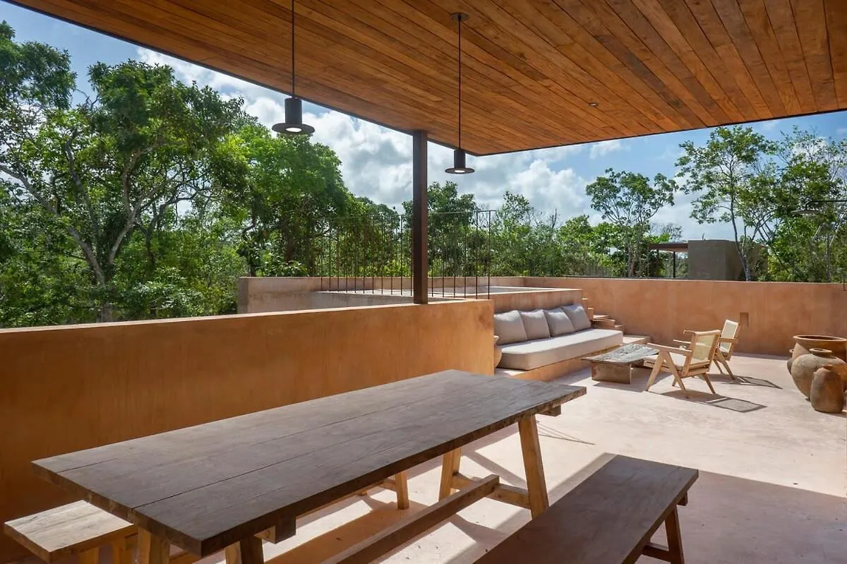 Boho 3Br Villa Organic Design Gated & Rooftop Тулум Дом отдыха